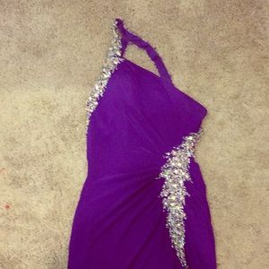 Purple long prom dress